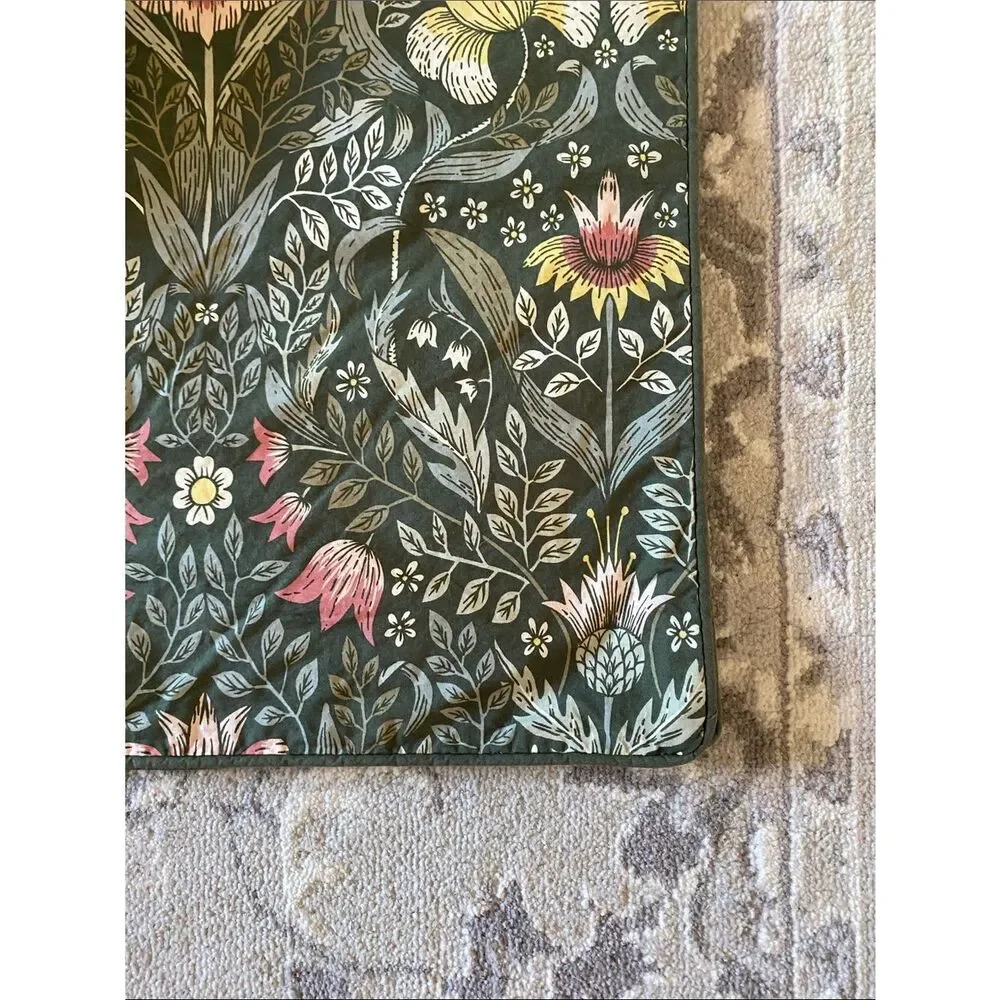 IKEA KÄRRDUNÖRT Olive Green Floral Pillowcases